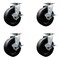 Service Caster 6 Inch Glass Filled Nylon Swivel Caster Set with Roller Bearings and Brakes SCC SCC-20S620-GFNR-TLB-4 - alternate 1